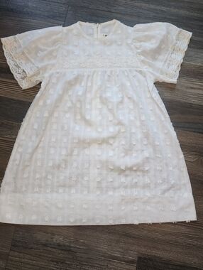 Girls Dress Size 10 White Vintage Sears Winnie The Pooh Collection Lace 70s 80s